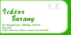 viktor barany business card